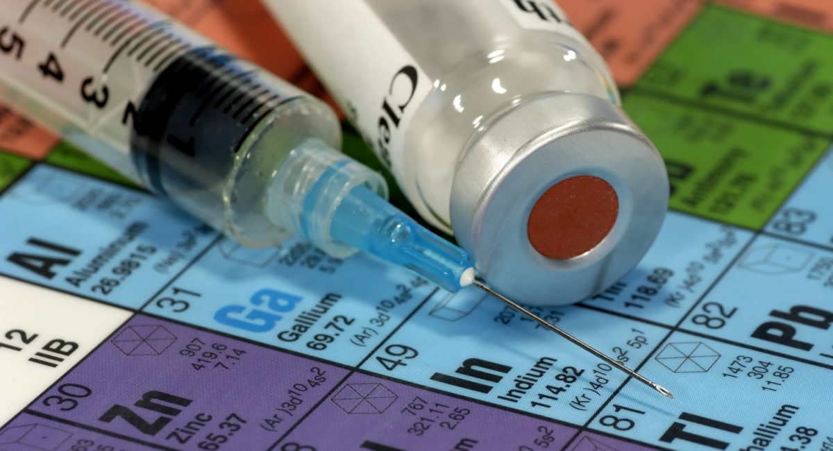 Periodensystem mit Spritze